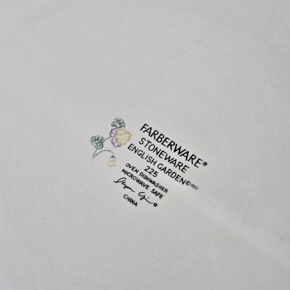 Vintage Farberware 225 English Garden Stoneware 12 1/4" Serving Platter Plate Fl - Picture 6 of 9